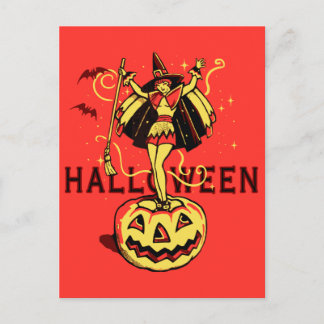 Halloween Witch Girl (vintage) Postcard