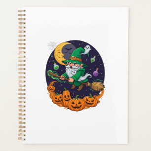 Halloween Witch Gnome Broomstick Pumpkins Moon Planner
