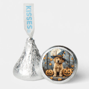 Halloween Witch Golden Retriever Puppy Pumpkins Hershey®'s Kisses®