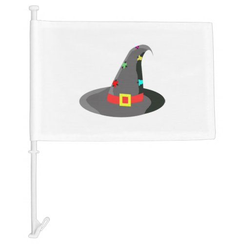 Halloween witch hat car flag