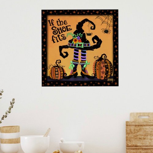 Halloween Witch Hat Cute Shoes Inspirivity Poster