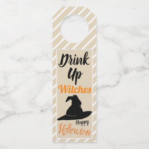 Halloween Witch Hat Drink Up Witches Bottle Hanger Tag