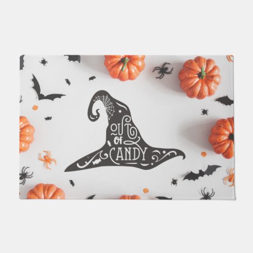 Halloween Witch Hat Out of Candy  Doormat