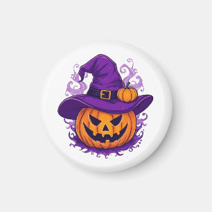 Halloween Witch Hat Pumpkin Jack-O'-Lantern Sticke Magnet