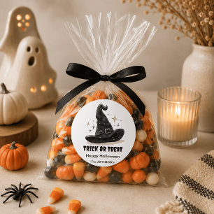 Halloween Witch Hat Spooky Design – Classic Round Sticker
