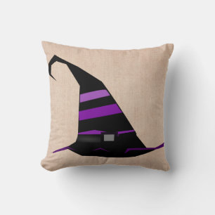 Halloween Witch Hat Throw Pillow