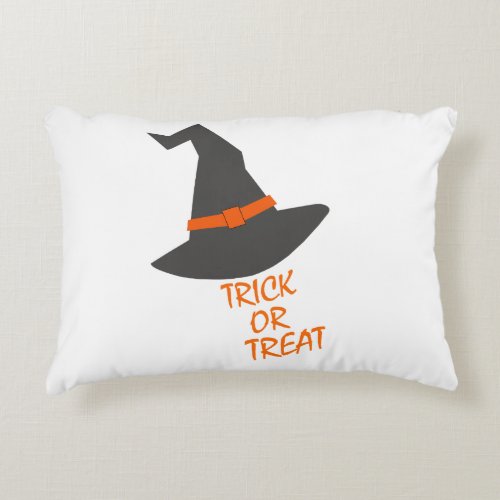 Halloween Witch Hat Trick or Treat Accent Pillow
