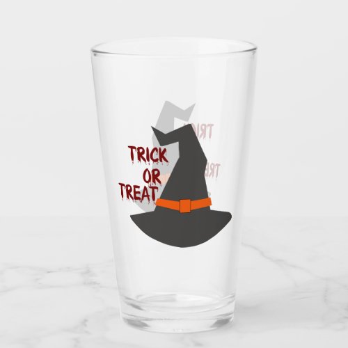 Halloween Witch Hat Trick or Treat Glass