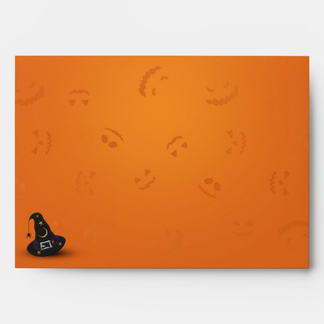 Halloween Witch Hat with Spider Envelope (Front)