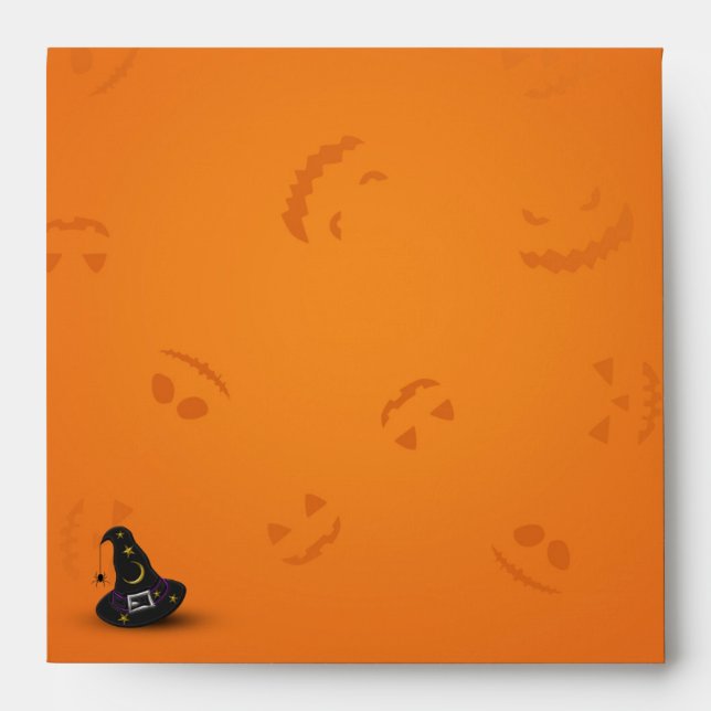 Halloween Witch Hat with Spider Envelope (Front)