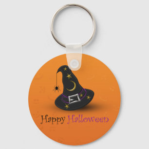 Halloween Witch Hat with Spider Keychain