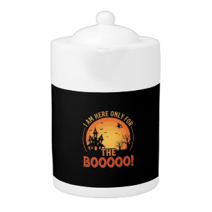 Halloween Witch Haunted House Boo Design_1 Teapot