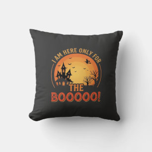 Halloween Witch Haunted House Boo Design_1 Throw Pillow