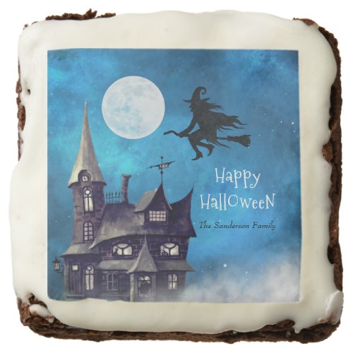  Halloween Witch Haunted House Personalized  Brown Brownie