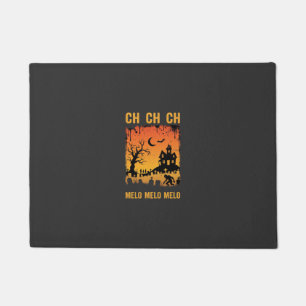 Halloween Witch Haunted House Silhouette Art_1 Doormat