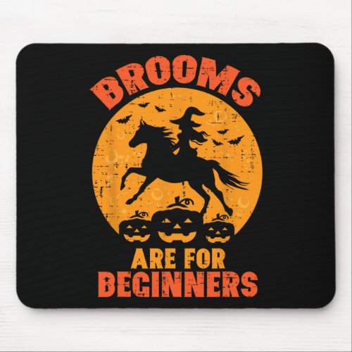 Halloween Witch Horse Broom For Beginners Costume  Mouse Pad