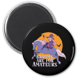 Halloween Witch Horse Lover Cute Anime Girl Magnet