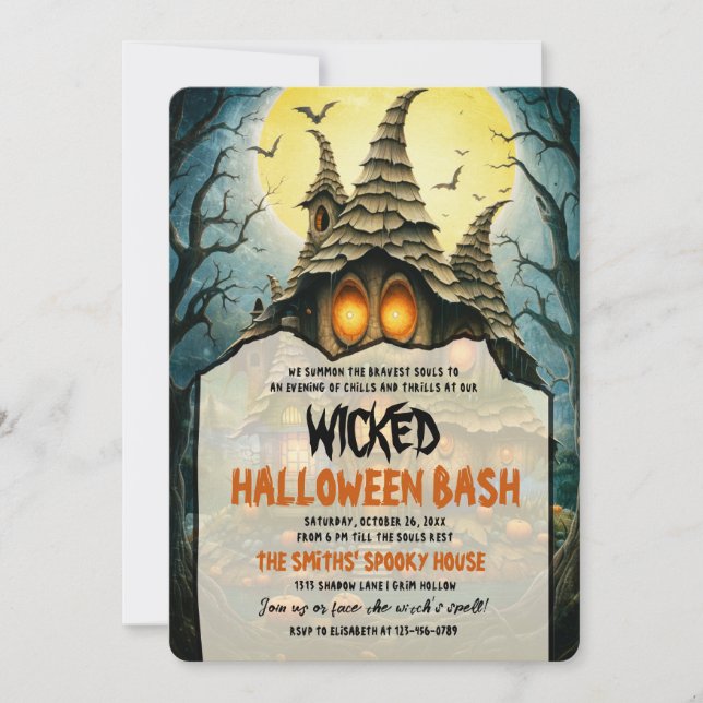 Halloween Witch House Party Invitation (Front)