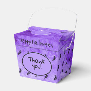 Halloween Witch Iconic Silhouette Purple Grunge Favor Boxes