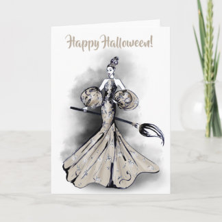 Halloween Witch Illustration Card