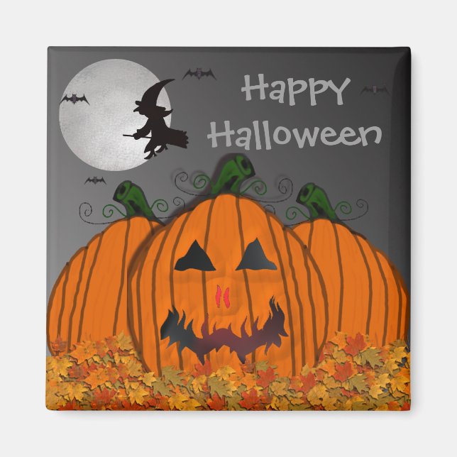 Halloween Witch in Flight Magnet (Front)