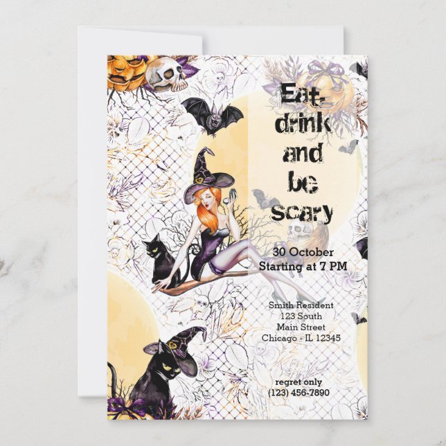 Halloween Witch Invitation (Front)