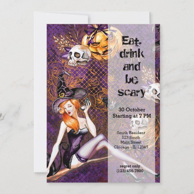 Halloween Witch Invitation (Front)