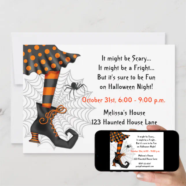 Halloween Witch Invitation Zazzle Halloween Witch Invitation Zazzle