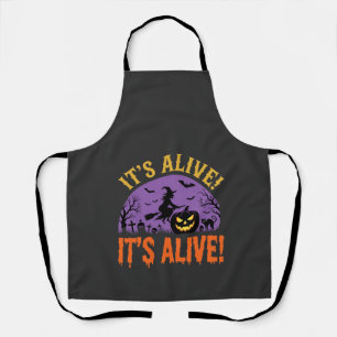 Halloween Witch Jack O Lantern It's Alive Apron