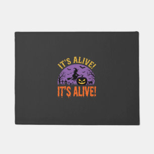 Halloween Witch Jack O Lantern It's Alive Doormat