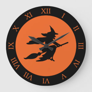 Halloween Witch Large Clock