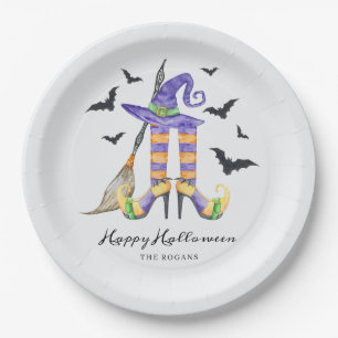 Halloween Witch Legs and Hat Paper Plates