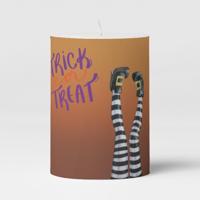Halloween Witch Legs Pillar Candle (Front)