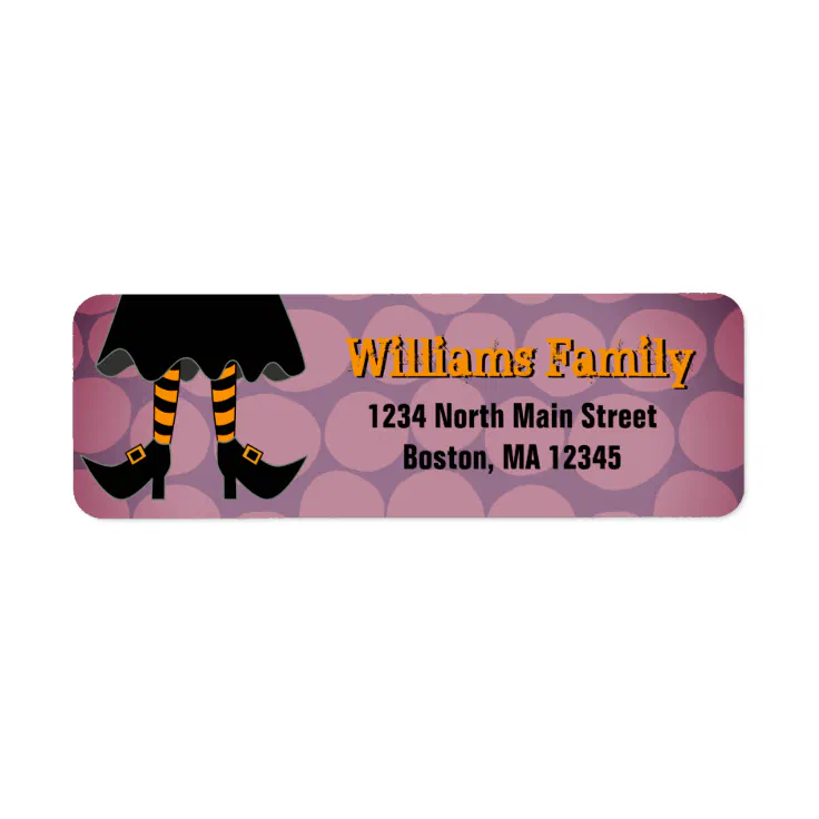 30 Witches Legs Halloween Personalized Return Address Labels 