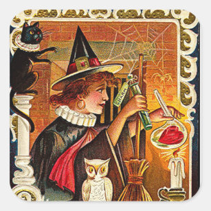 Halloween Witch Lovers Potion Square Sticker