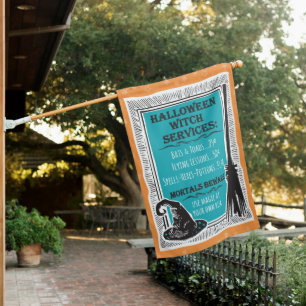Halloween Witch Magic Funny House Flag Sign