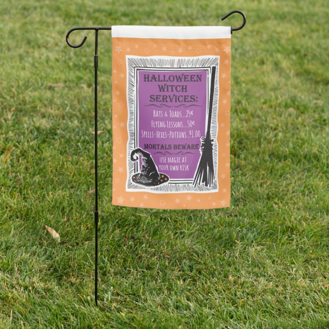 Halloween Witch Magic Funny House Flag Sign (In SItu)