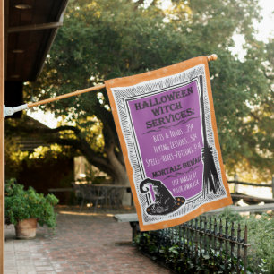 Halloween Witch Magic Funny House Flag Sign