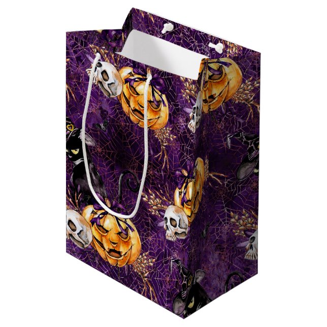Halloween Witch Medium Gift Bag (Front Angled)