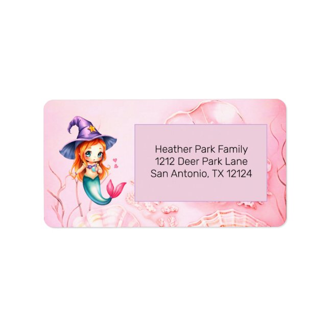 Halloween Witch Mermaid Pink Label (Front)