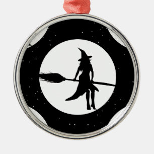 halloween witch metal ornament