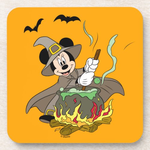 Halloween Witch Minnie Mouse Beverage Coaster