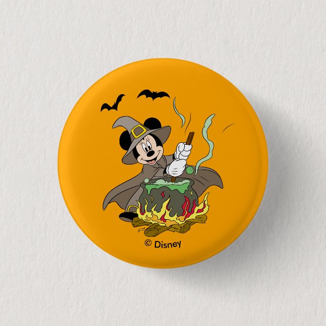 Halloween Witch Minnie Mouse Button (Front)