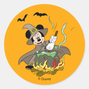 Halloween Witch Minnie Mouse Classic Round Sticker