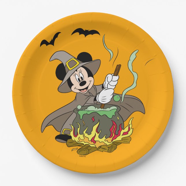 Halloween Witch Minnie Mouse Paper Plates (Front)