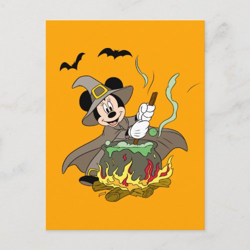 Halloween Witch Minnie Mouse Postcard