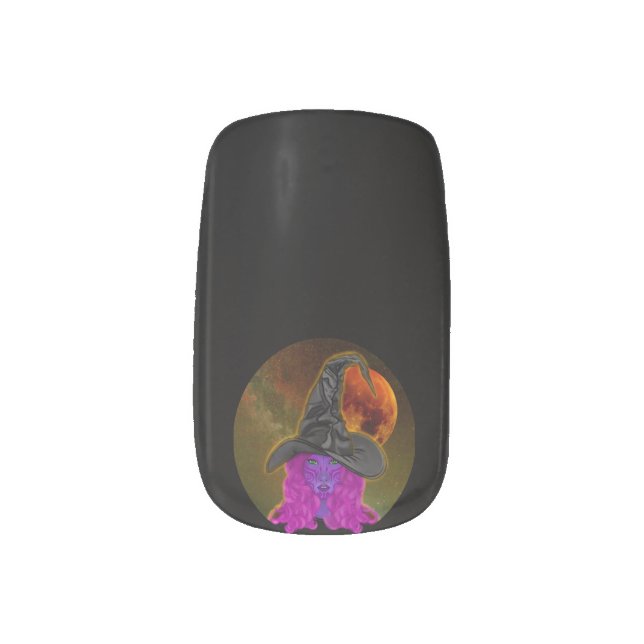 Halloween Witch Minx Nail Art (Left Thumb)