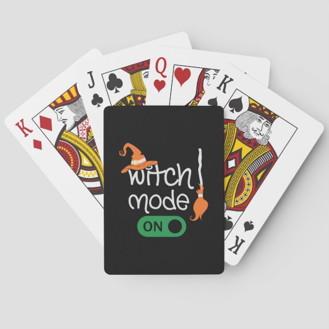 Halloween Witch Mode On Poker Cards (Back)