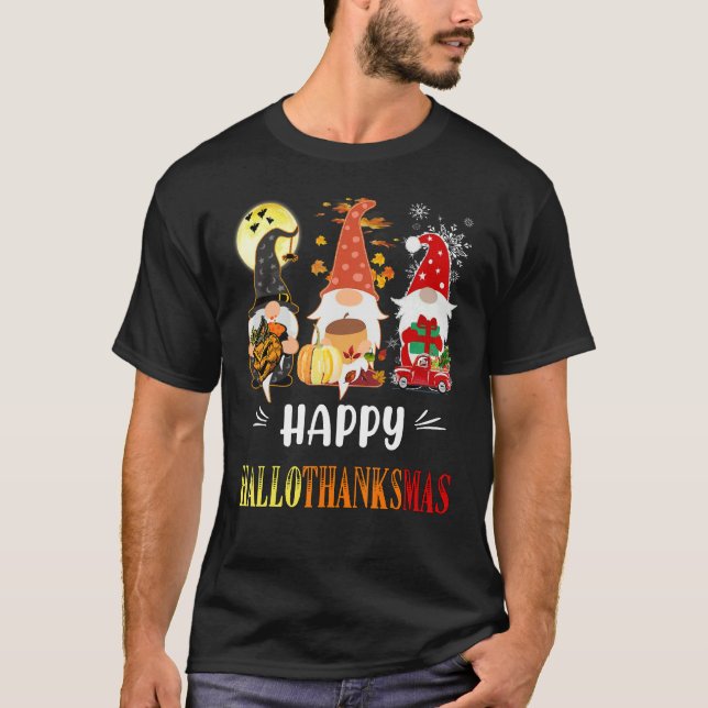 Halloween Witch Momster Halloween Gnomes Scary Spo T-Shirt (Front)