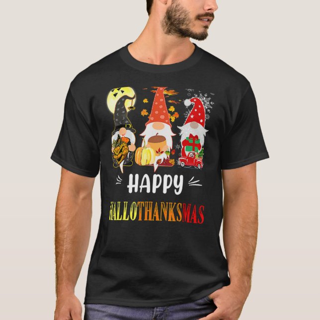 Halloween Witch Momster Halloween Gnomes Scary Spo T-Shirt (Front)